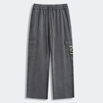 Tokyo-Tiger Cat And Canned Fish Washed Utility Sweatpants