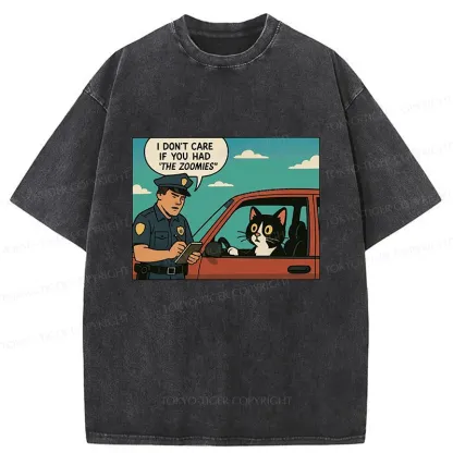 Tokyo-Tiger Cat Gets Ticket For Speeding Washed T-Shirt