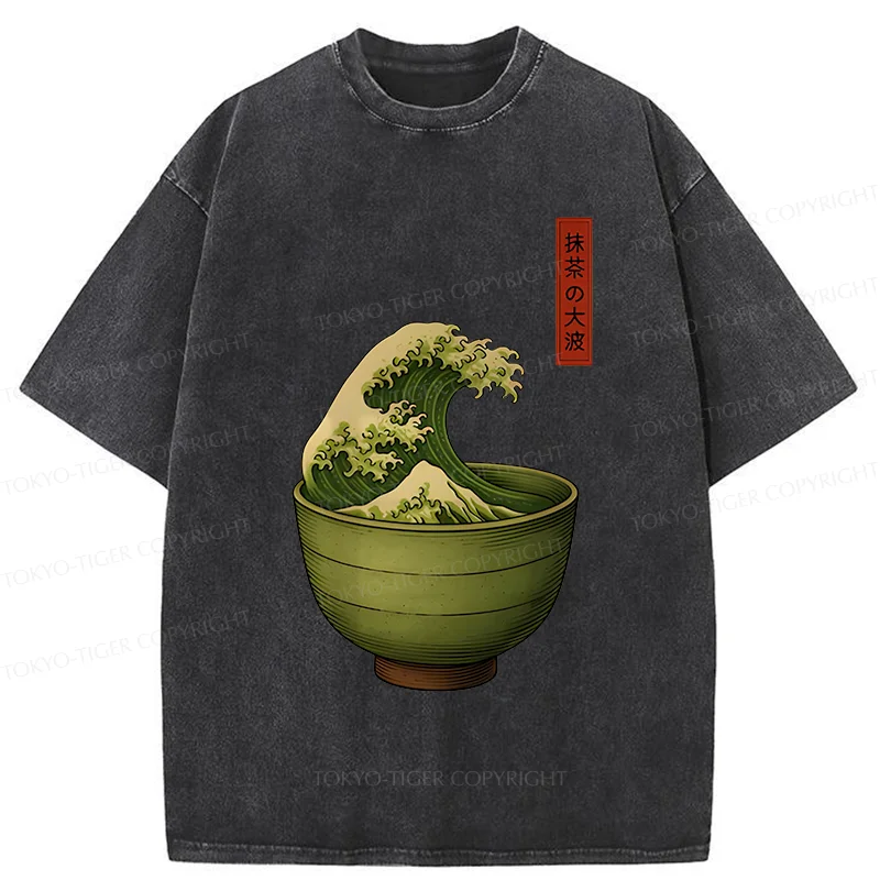 Tokyo-Tiger Matcha Cup Washed T-Shirt