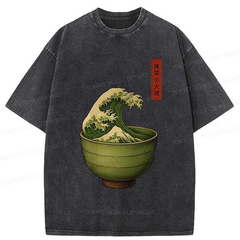 Tokyo-Tiger Matcha Cup Washed T-Shirt