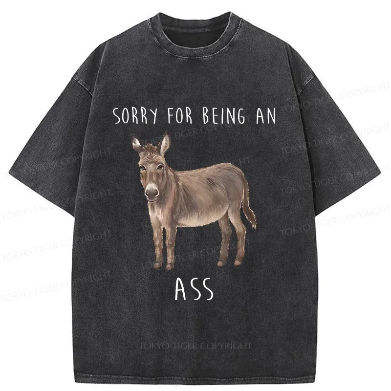 Tokyo-Tiger Funny Donkey Meme Washed T-Shirt Sale