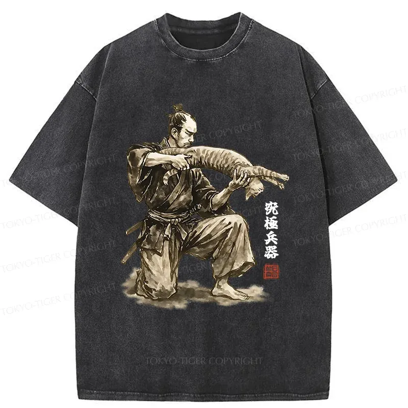 Tokyo-Tiger Ultimate Weapon Funny Washed T-Shirt