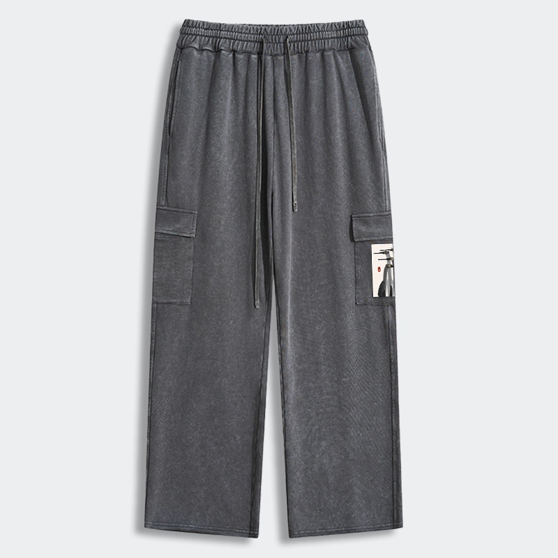 Tokyo-Tiger Japanese Crane Poster Washed Utility Sweatpants