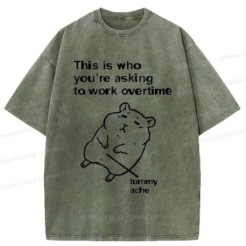 Tokyo-Tiger Overworked Hamster Washed T-Shirt