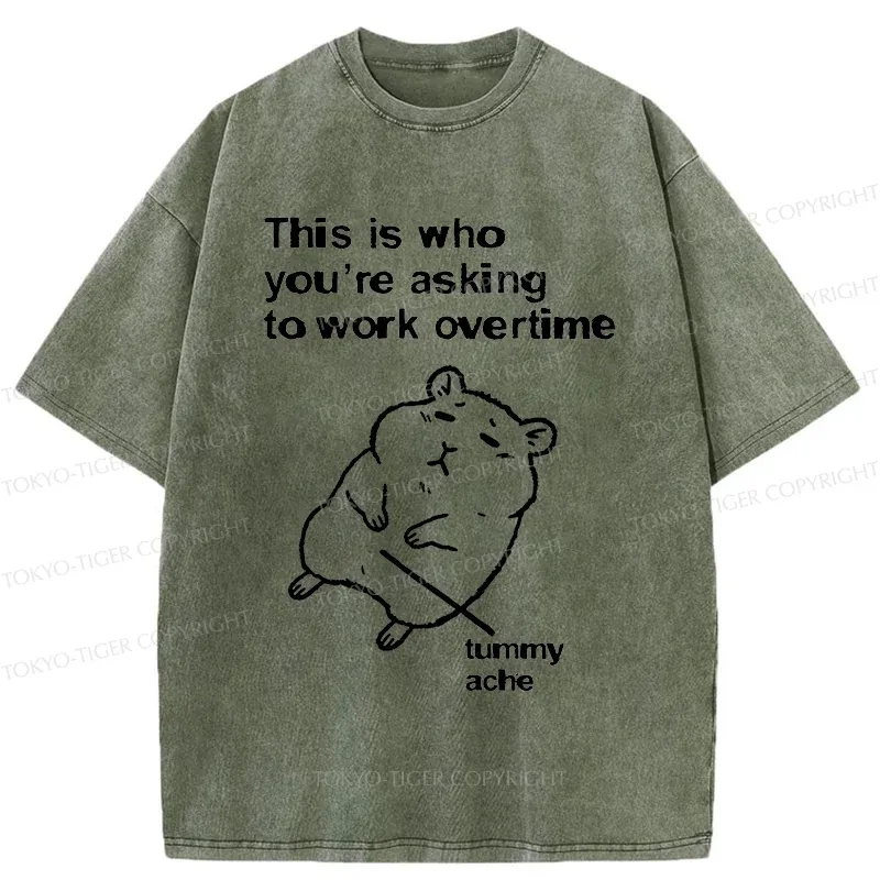 Tokyo-Tiger Overworked Hamster Washed T-Shirt