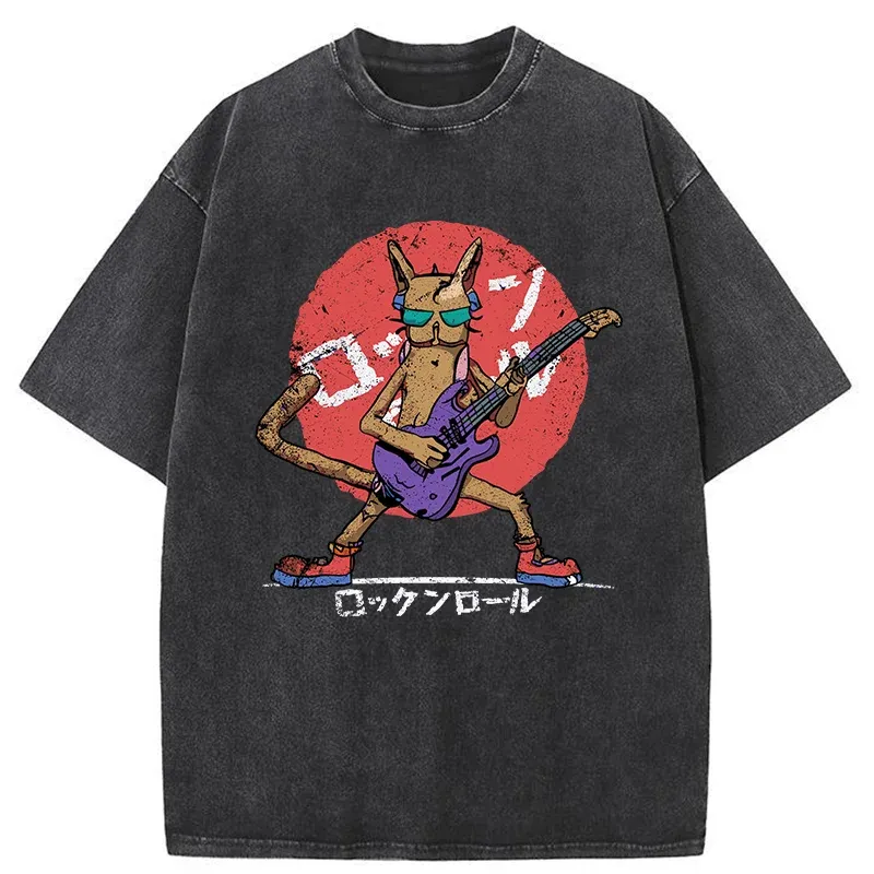 Tokyo-Tiger Rock Cat Washed T-Shirt