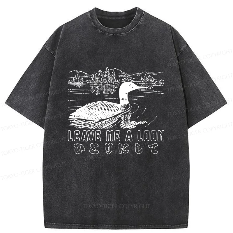 Tokyo-Tiger Leave Me Alone Funny Washed T-Shirt