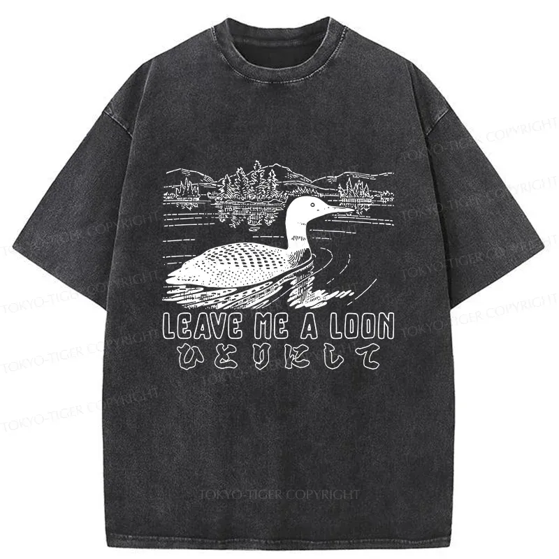 Tokyo-Tiger Leave Me Alone Funny Washed T-Shirt