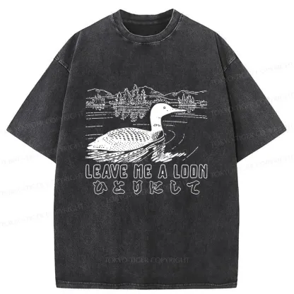 Tokyo-Tiger Leave Me Alone Funny Washed T-Shirt