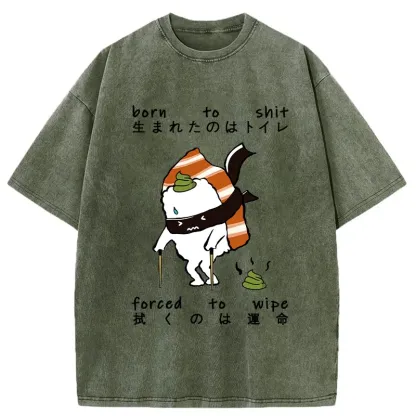 Tokyo-Tiger Sushi Forced To Wipe Washed T-Shirt