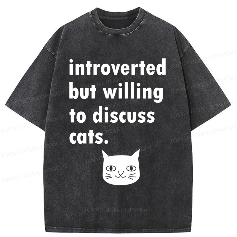 Tokyo-Tiger Actively Discuss Cats Washed T-Shirt