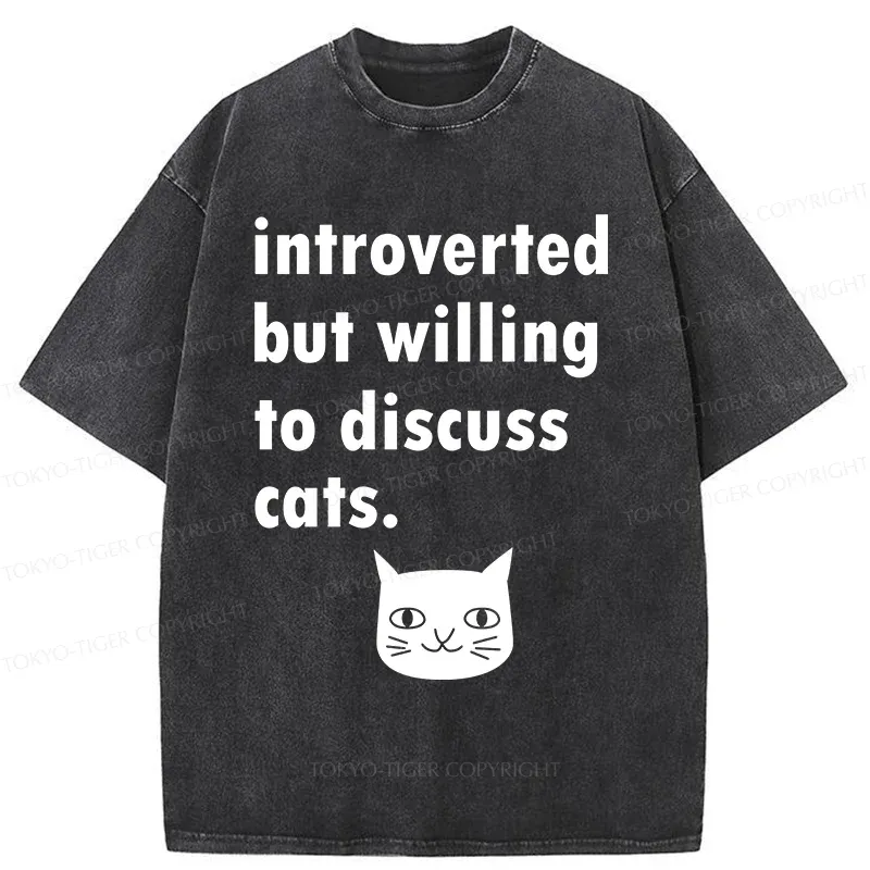 Tokyo-Tiger Actively Discuss Cats Washed T-Shirt