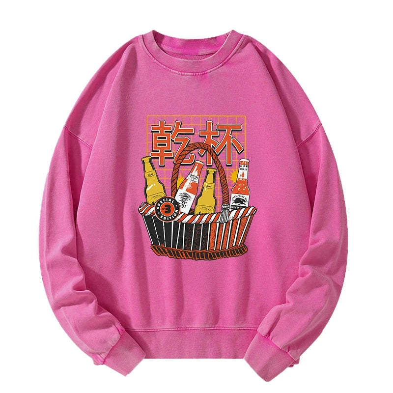 Tokyo-Tiger Have A Beer Together Washed Sweatshirt Sale