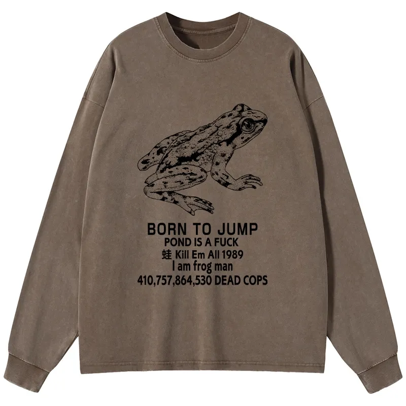 Tokyo-Tiger Born To Jump Washed Long Sleeve T-Shirt