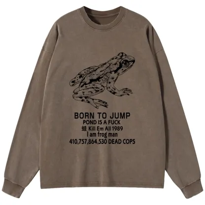 Tokyo-Tiger Born To Jump Washed Long Sleeve T-Shirt