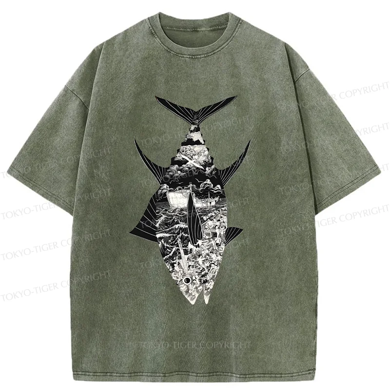 Tokyo-Tiger Tuna Art Washed T-Shirt