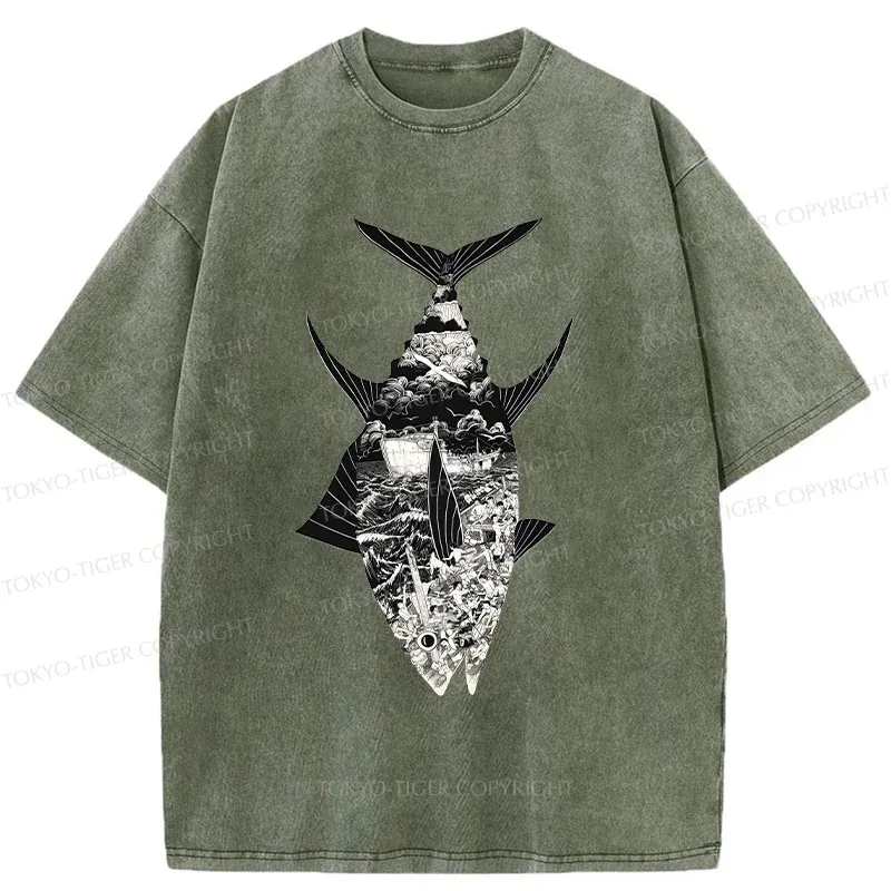 Tokyo-Tiger Tuna Art Washed T-Shirt