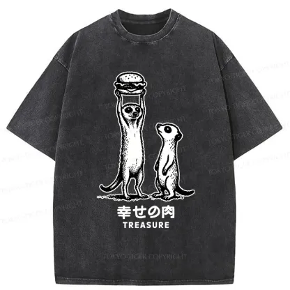 Tokyo-Tiger Meerkats' Favorite Burger Washed T-Shirt