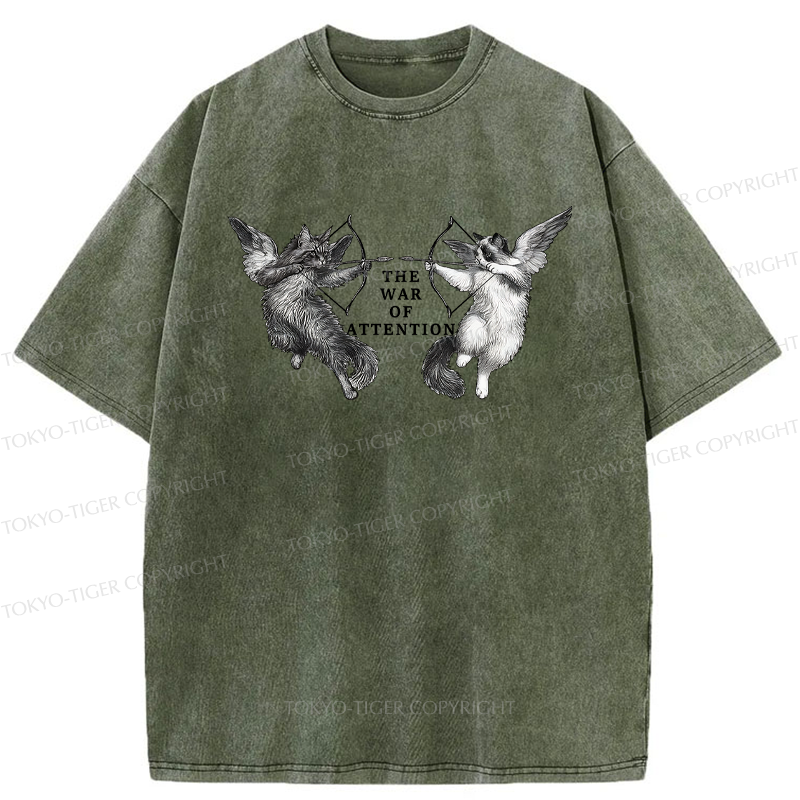 Tokyo-Tiger The War Of Attention Washed T-Shirt