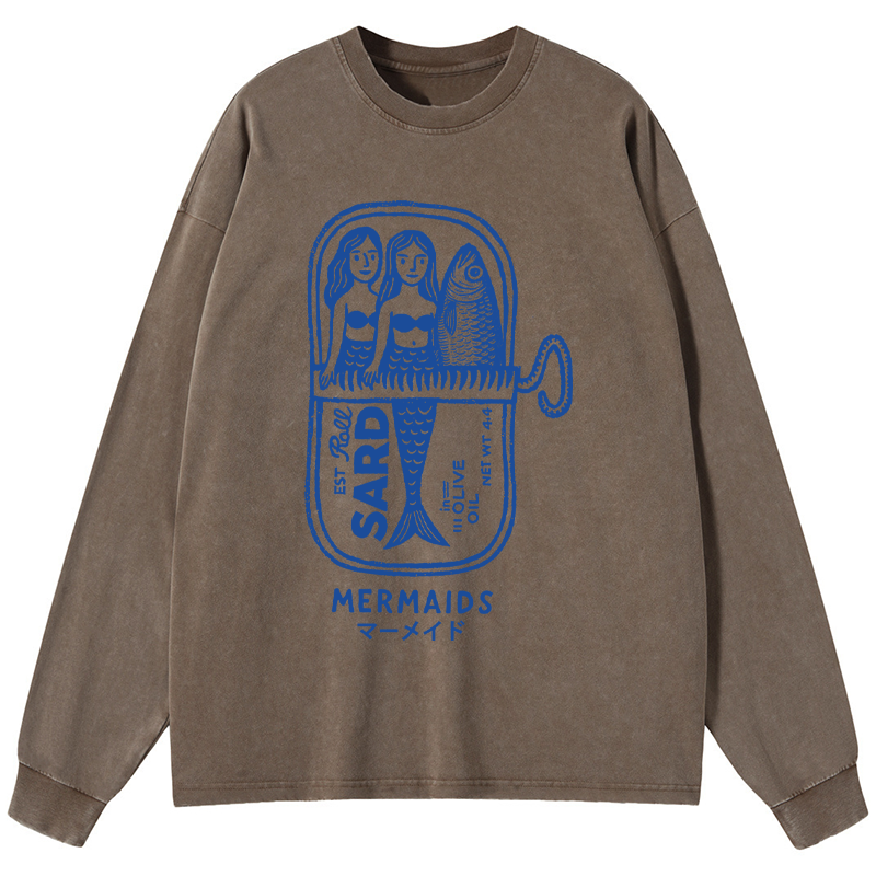Tokyo-Tiger Mermaid Can Washed Long Sleeve T-Shirt