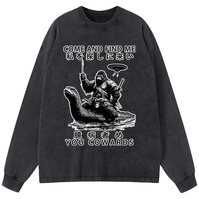 Tokyo-Tiger Can You Find Us Washed Long Sleeve T-Shirt