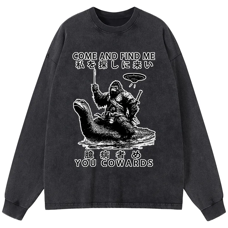 Tokyo-Tiger Can You Find Us Washed Long Sleeve T-Shirt