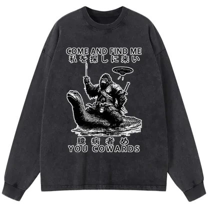 Tokyo-Tiger Can You Find Us Washed Long Sleeve T-Shirt