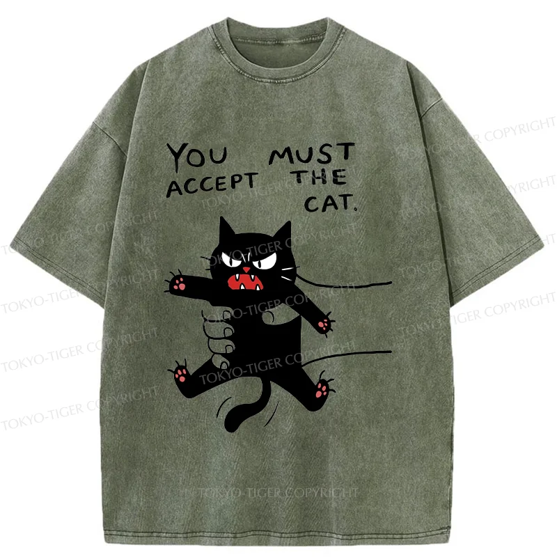 Tokyo-Tiger Accept This Cat Washed T-Shirt