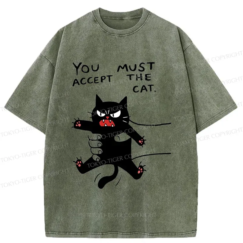 Tokyo-Tiger Accept This Cat Washed T-Shirt