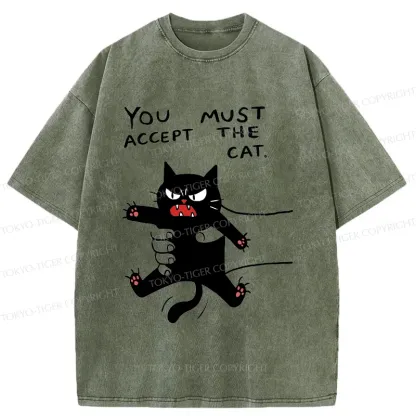 Tokyo-Tiger Accept This Cat Washed T-Shirt