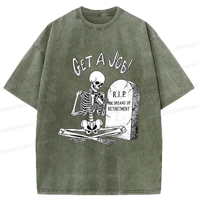 Tokyo-Tiger Work After Death Washed T-Shirt