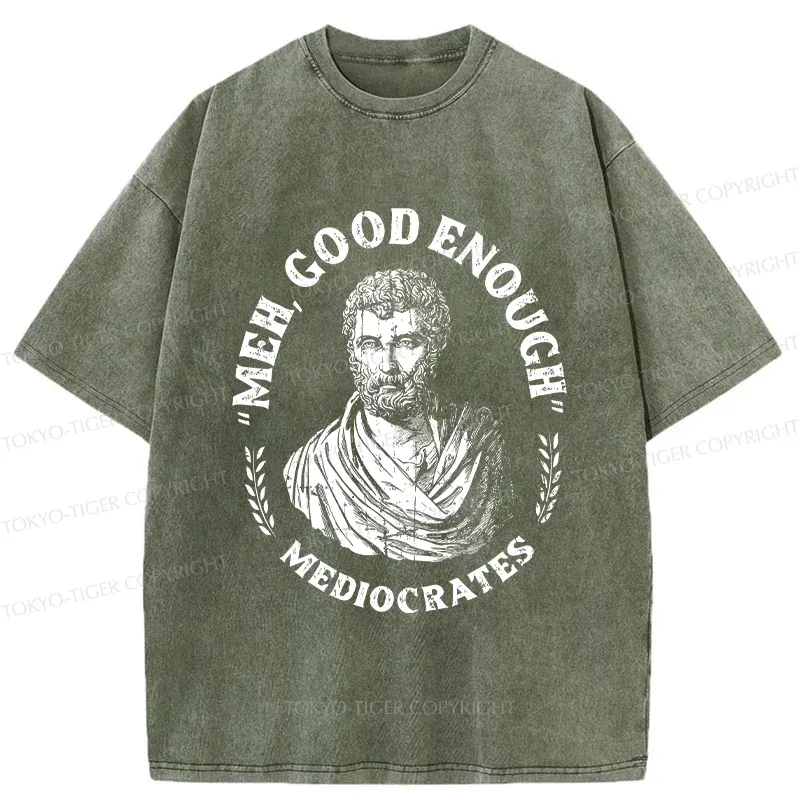 Tokyo-Tiger Socrates Funny Saying Washed T-Shirt