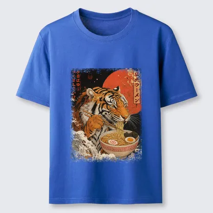Tokyo-Tiger Ukiyoe Japan Tiger Eating Ramen Classic T-Shirt