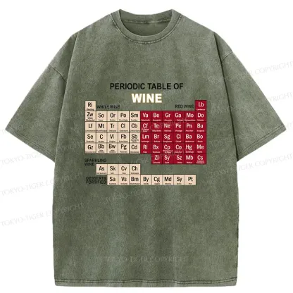 Tokyo-Tiger Table of Elements of Wine Washed T-Shirt