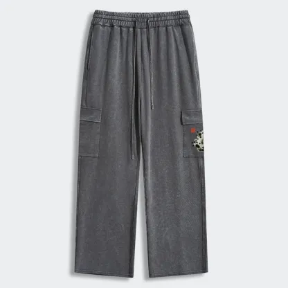 Tokyo-Tiger Ink Painting Frog Washed Utility Sweatpants