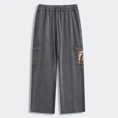 Tokyo-Tiger Vintage Japanese Owl Washed Utility Sweatpants