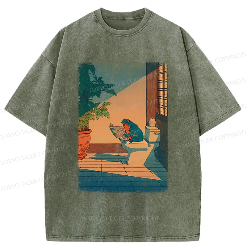 Tokyo-Tiger Frog's Leisure Time Washed T-Shirt