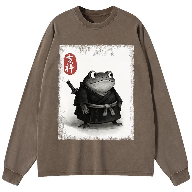Tokyo-Tiger Blade of the Frog: A Samurai's Tale Washed Long Sleeve T-Shirt