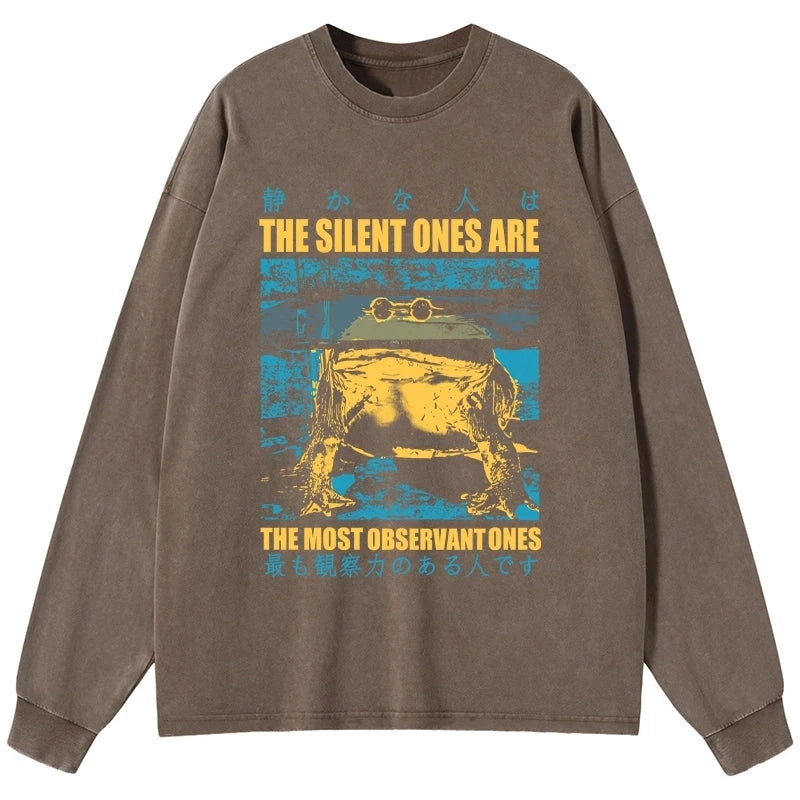 Tokyo-Tiger Silent Frog Japanese Washed Long Sleeve T-Shirt