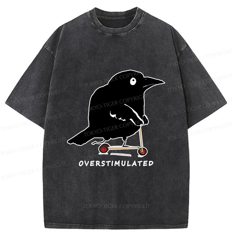 Tokyo-Tiger Bird Are Overstimulated Washed T-Shirt