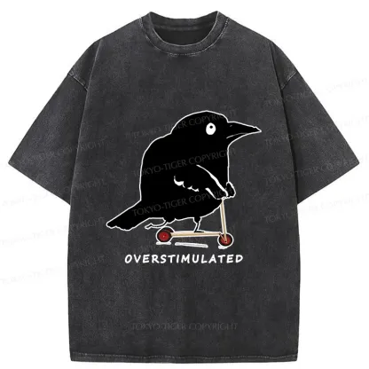 Tokyo-Tiger Bird Are Overstimulated Washed T-Shirt