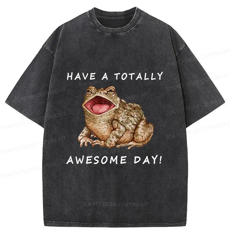Tokyo-Tiger Toad Is Very Happy Washed T-Shirt