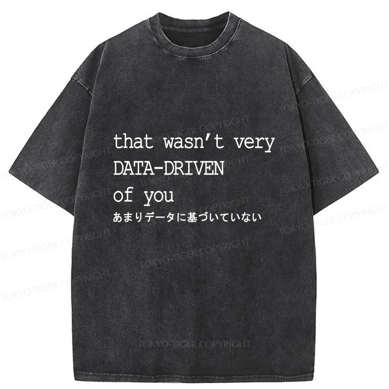 Tokyo-Tiger Funny Data-driven Washed T-Shirt