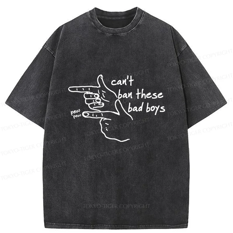 Tokyo-Tiger Funny Gestures Washed T-Shirt