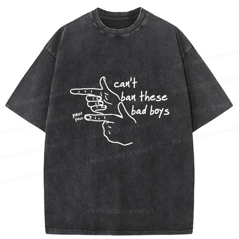 Tokyo-Tiger Funny Gestures Washed T-Shirt