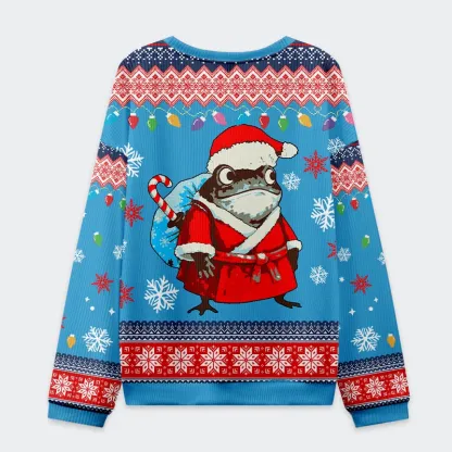 Tokyo-Tiger Frog Brings Gifts Christmas Ugly Sweatshirt
