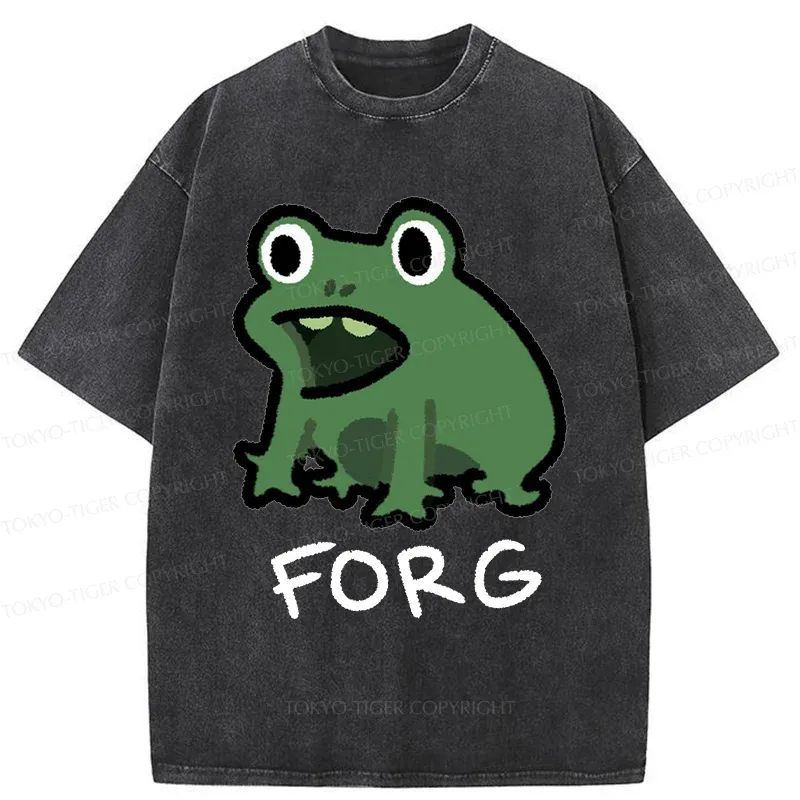 Tokyo-Tiger Funny Forg Japan Washed T-Shirt