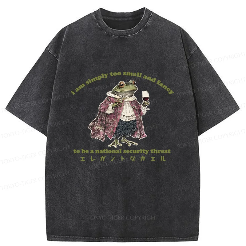 Tokyo-Tiger Elegant Frog Washed T-Shirt