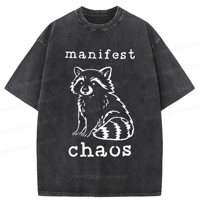 Tokyo-Tiger Manifest Chaos Raccoon Washed T-Shirt