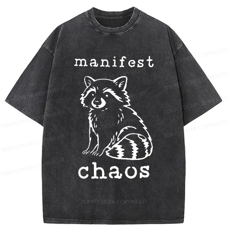 Tokyo-Tiger Manifest Chaos Raccoon Washed T-Shirt